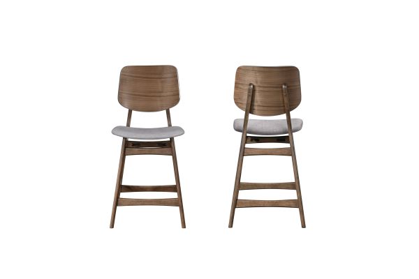 Oscar Counter Chair with Dark Gray Cushion - Walnut