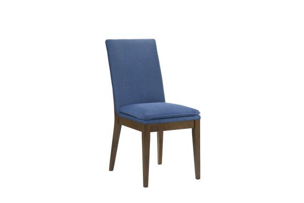 Maggie Dining Chair with Blue Cushion - Walnut