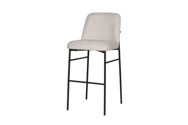 Erik Bar Chair with Black Metal Frame (Set of 2) - Beige 