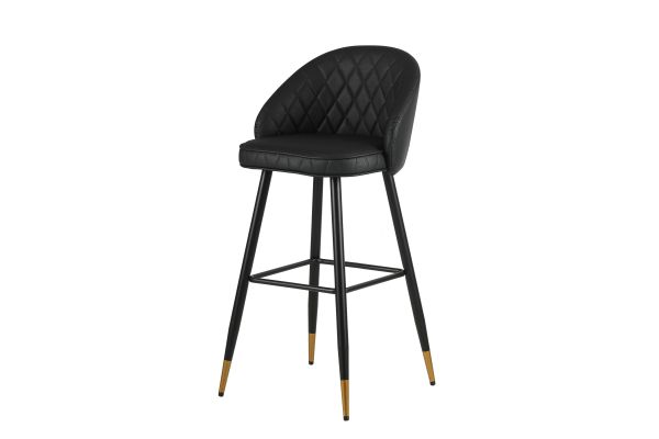 Oliver Vegan Leather Bar Chair (Set of 4) - Black