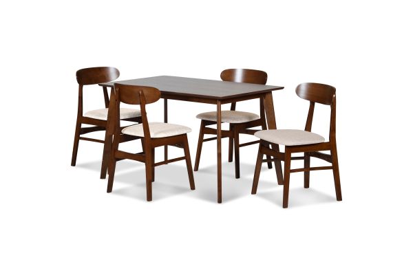 Morocco 5 Piece Rectangle Dining Table Set - Natural 