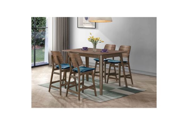 Oscar 5 Piece Wood Counter Table Set - Gray
