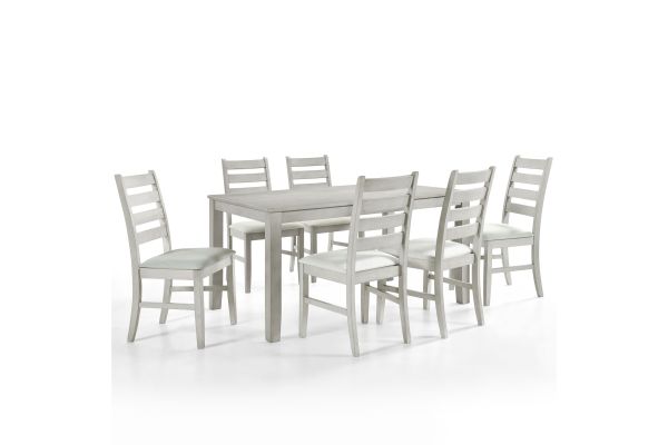 Pascal 7 Piece Rectangle Dining Table Set with 6 Chairs - Driftwood