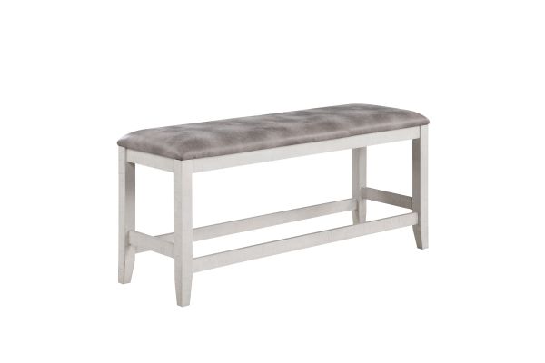 Richland Counter Ht Bench - White