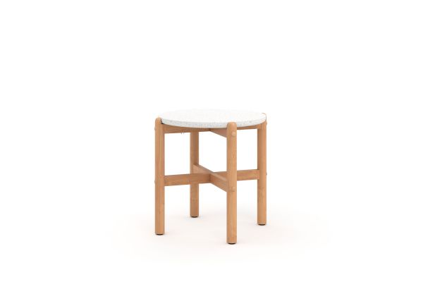 Solstice End Table Terrazzo Top - White