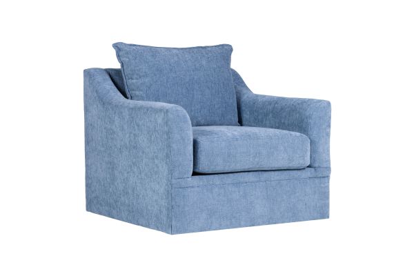 Sylvie Swivel Chair - Blue Slate