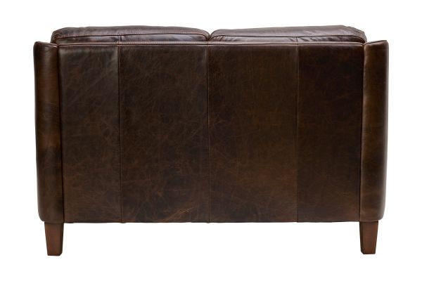 Waco Brown Leather Loveseat