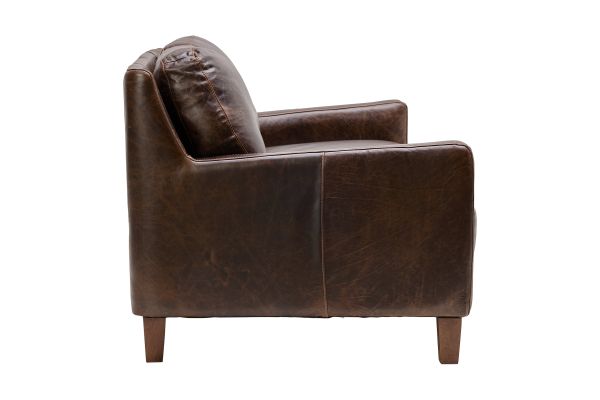 Waco Brown Leather Loveseat