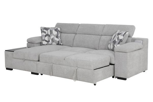 Lounge 2-Piece Sleeper Sectional with Left Arm Facing Storage Chaise
