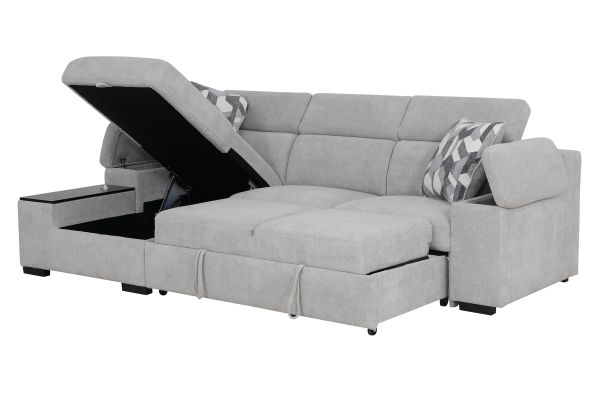 Lounge 2-Piece Sleeper Sectional with Left Arm Facing Storage Chaise