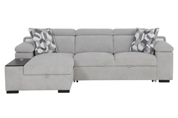 Lounge 2-Piece Sleeper Sectional with Left Arm Facing Storage Chaise
