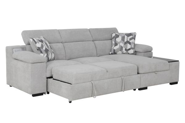 Lounge 2-Piece Sleeper Sectional with Right Arm Facing Storage Chaise