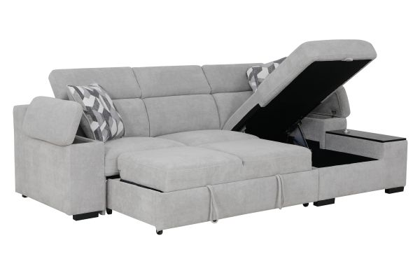 Lounge 2-Piece Sleeper Sectional with Right Arm Facing Storage Chaise