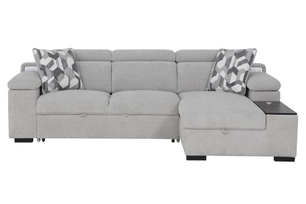 Lounge 2-Piece Sleeper Sectional with Right Arm Facing Storage Chaise