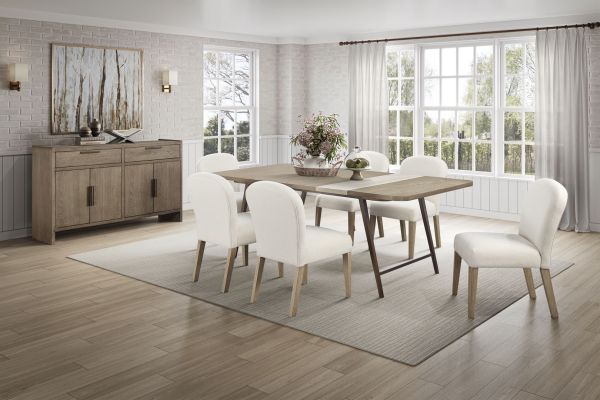 Trilogy Asymmetrical Slab Stone Dining Table - Toffee