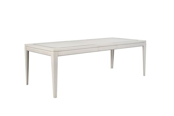 Trilogy Leg Table W/ Metal Inlay - Vanilla