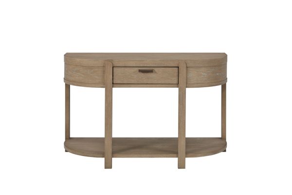 Trilogy Curved 1-Drawer Console Table - Toffee