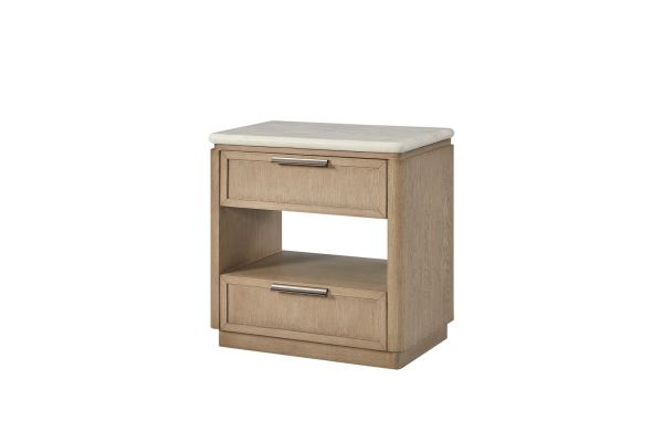 Trilogy Two Drawer Nightstand with Oak Veneer Drawer Fronts - Toffee