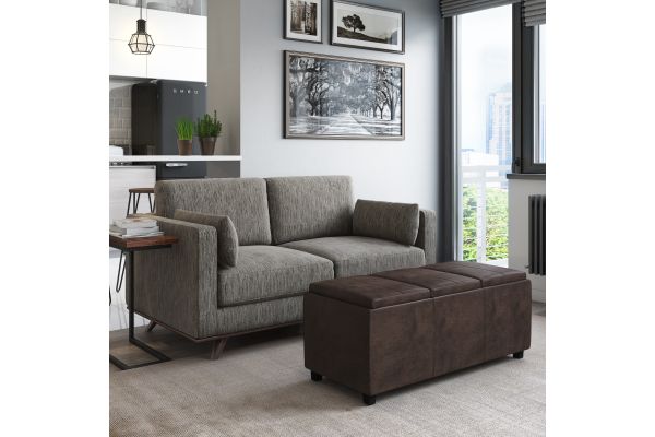 Avalon Storage Ottoman - Dark Brown