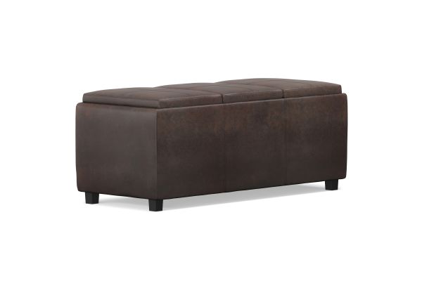Avalon Storage Ottoman - Dark Brown