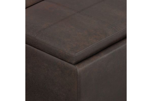 Avalon Storage Ottoman - Dark Brown