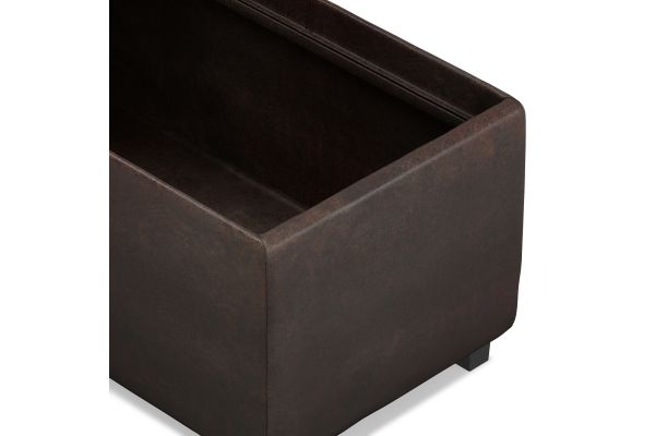 Avalon Storage Ottoman - Dark Brown