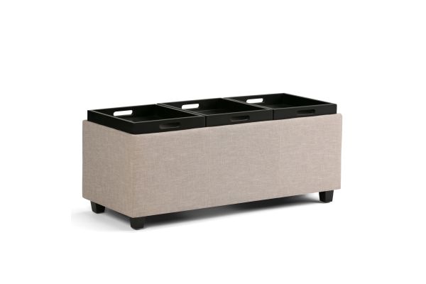 Avalon Storage Ottoman - Natural