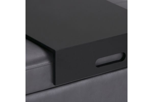 Oregon Storage Ottoman Bench with Tray - Grey