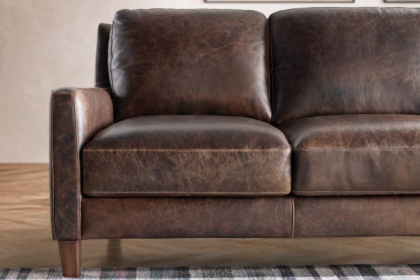 Waco Brown Leather Loveseat
