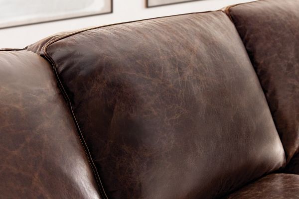 Waco Brown Leather Loveseat