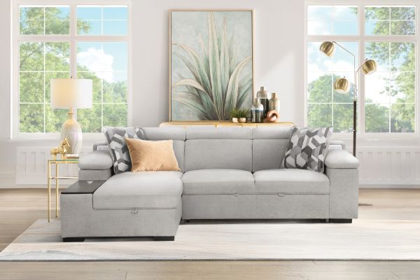 Lounge 2-Piece Sleeper Sectional with Left Arm Facing Storage Chaise