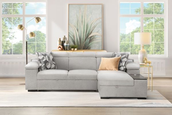 Lounge 2-Piece Sleeper Sectional with Right Arm Facing Storage Chaise