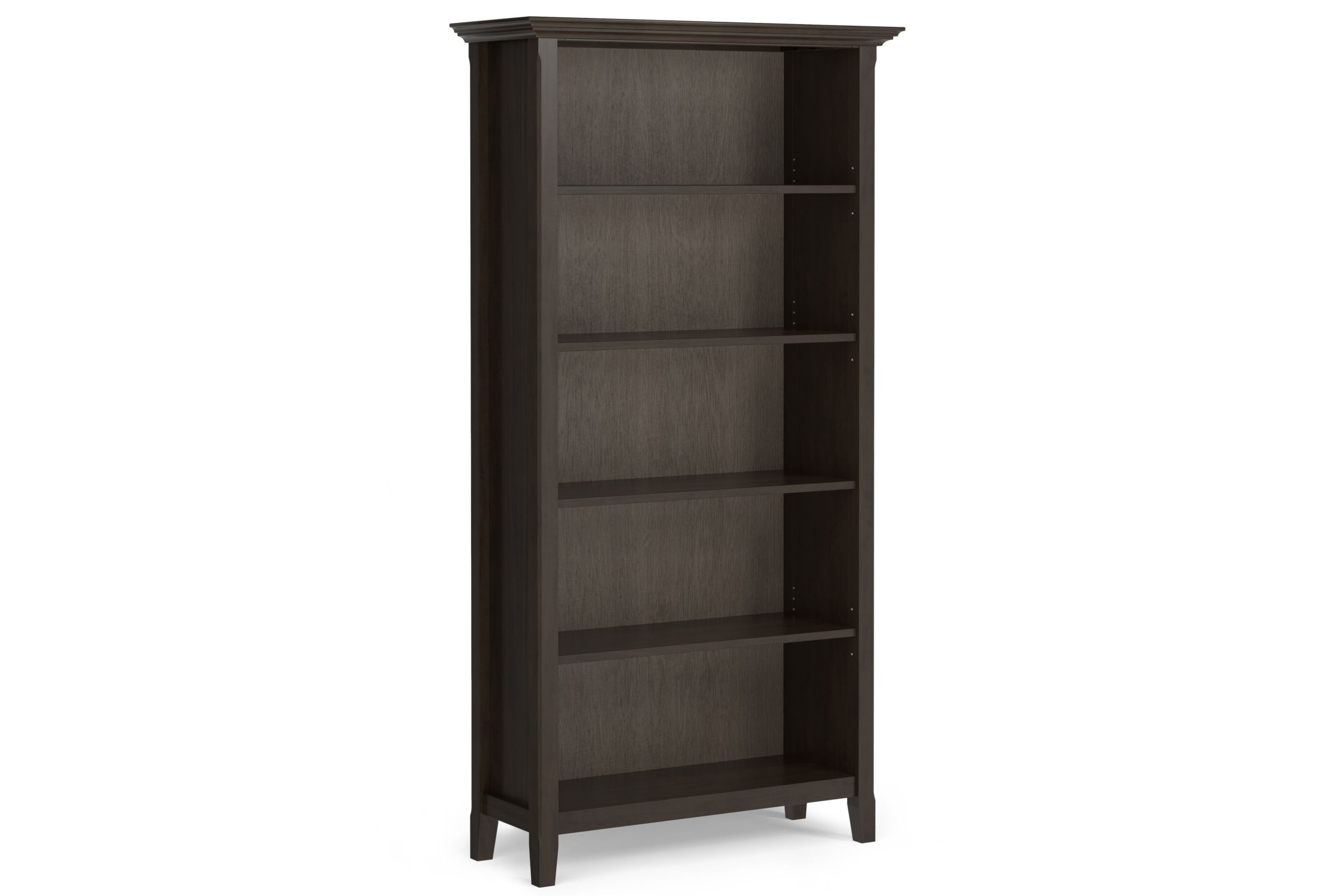 REGAL WORTH COLLECTION size26.5 ダークブラウン Amherst 36-inch 5 Shelf Bookcase - Hickory Brown at Gardner White