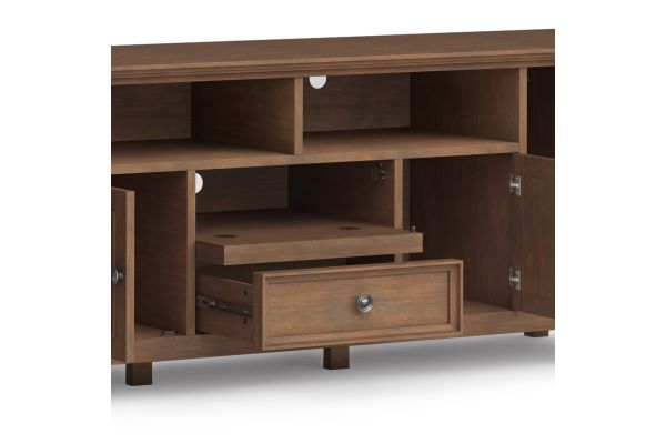 Amherst 72 inch Wide TV Media Stand - Rustic Natural Aged Brown