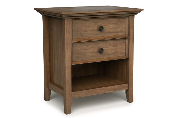 Amherst Bedside Table - Rustic Natural Aged Brown