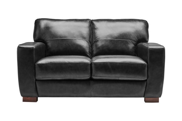 Theo Black Leather Loveseat 