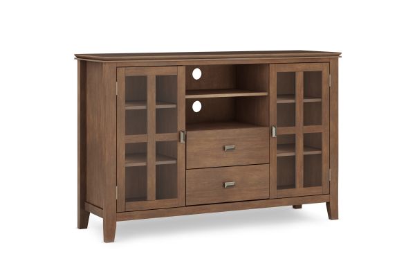 Artisan Tall TV Media Stand - Rustic Natural Aged Brown