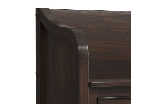 Connaught Wide Entryway Storage Bench - Dark Chestnut Brown