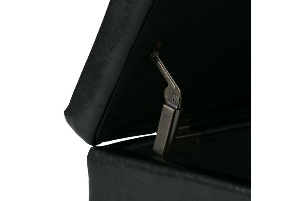 Avalon Storage Ottoman Bench - Midnight Black