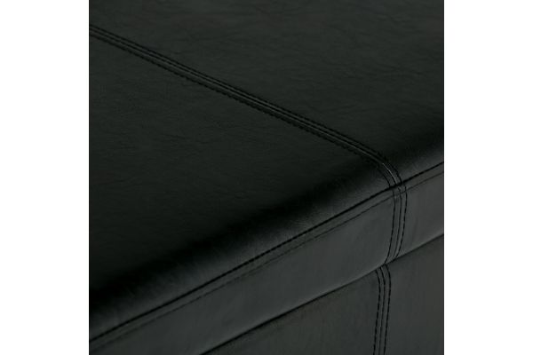 Avalon Storage Ottoman Bench - Midnight Black