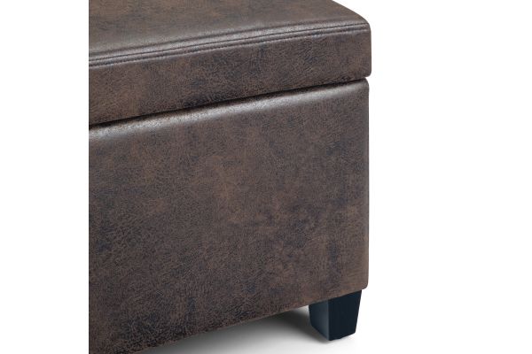 Avalon Storage Ottoman Bench - Distressed Brown