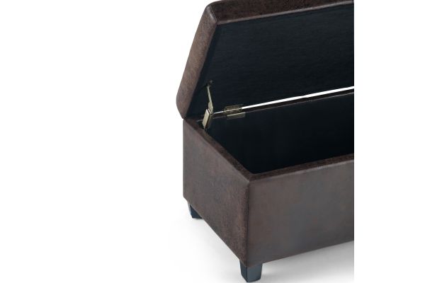 Avalon Storage Ottoman Bench - Distressed Brown