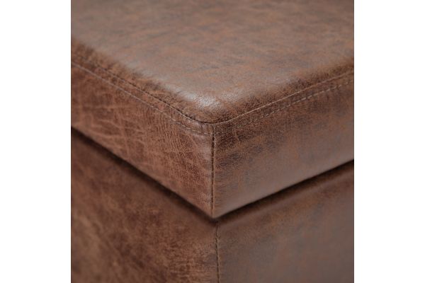 Avalon Storage Ottoman Bench - Distressed Umber Brown