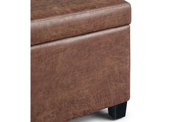 Avalon Storage Ottoman Bench - Distressed Umber Brown