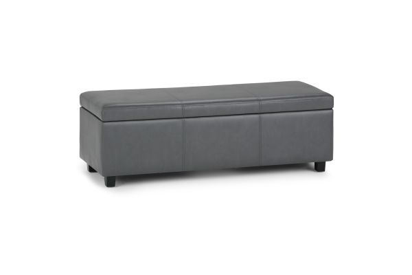 Avalon Storage Ottoman Bench - Stone Grey