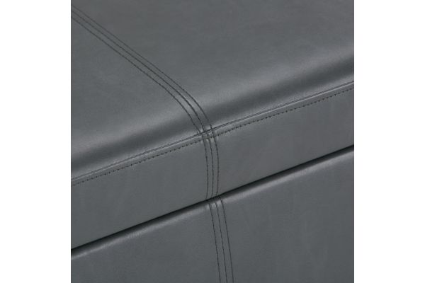Avalon Storage Ottoman Bench - Stone Grey