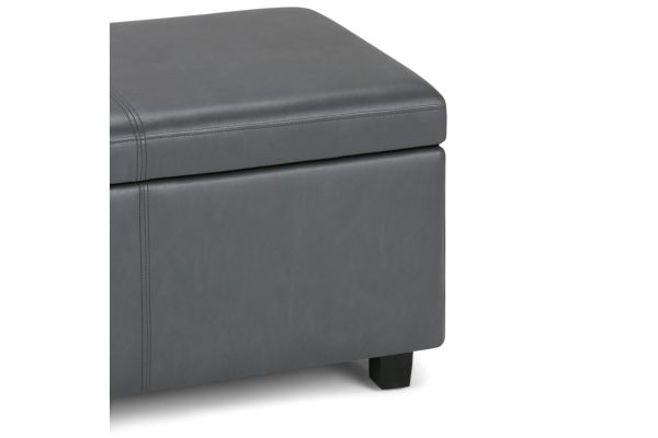 Avalon Storage Ottoman Bench - Stone Grey