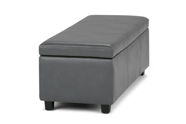 Avalon Storage Ottoman Bench - Stone Grey
