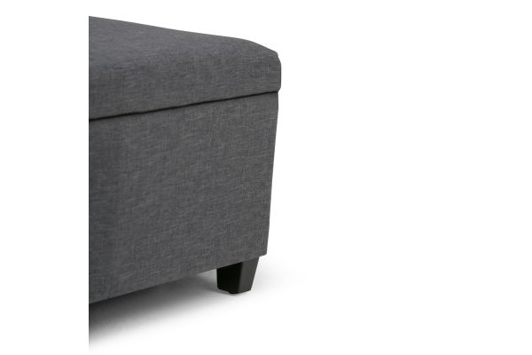 Avalon Storage Ottoman Bench - Slate Grey