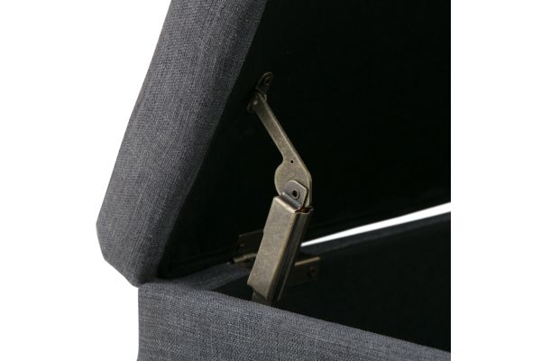 Avalon Storage Ottoman Bench - Slate Grey